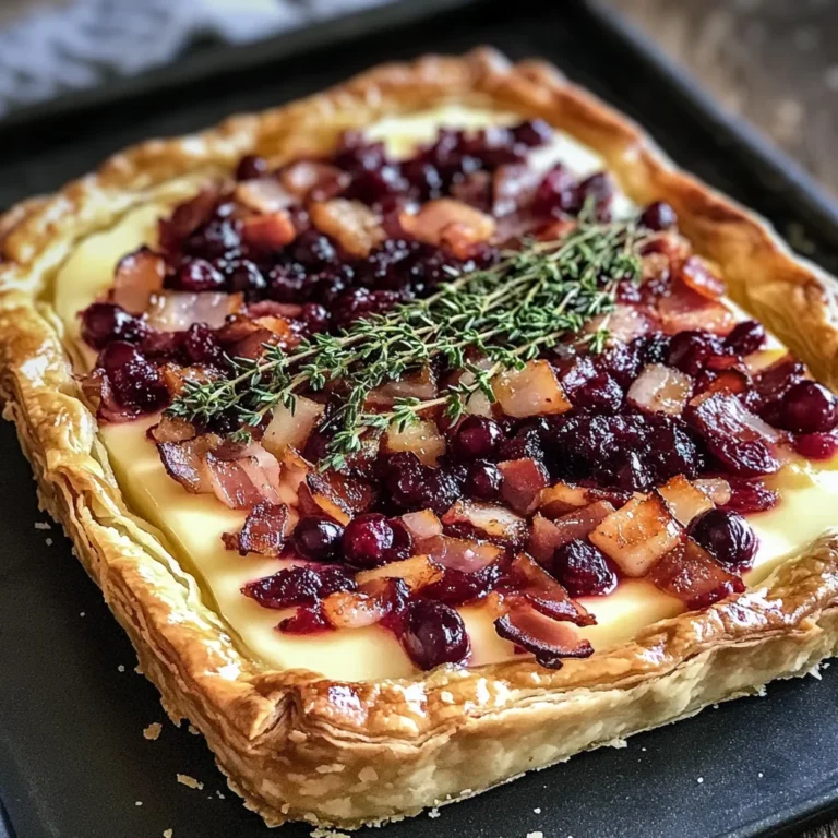 Cranberry Brie Tart with Pancetta & Thyme