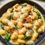 Creamy Pesto Gnocchi with Spinach and Artichokes