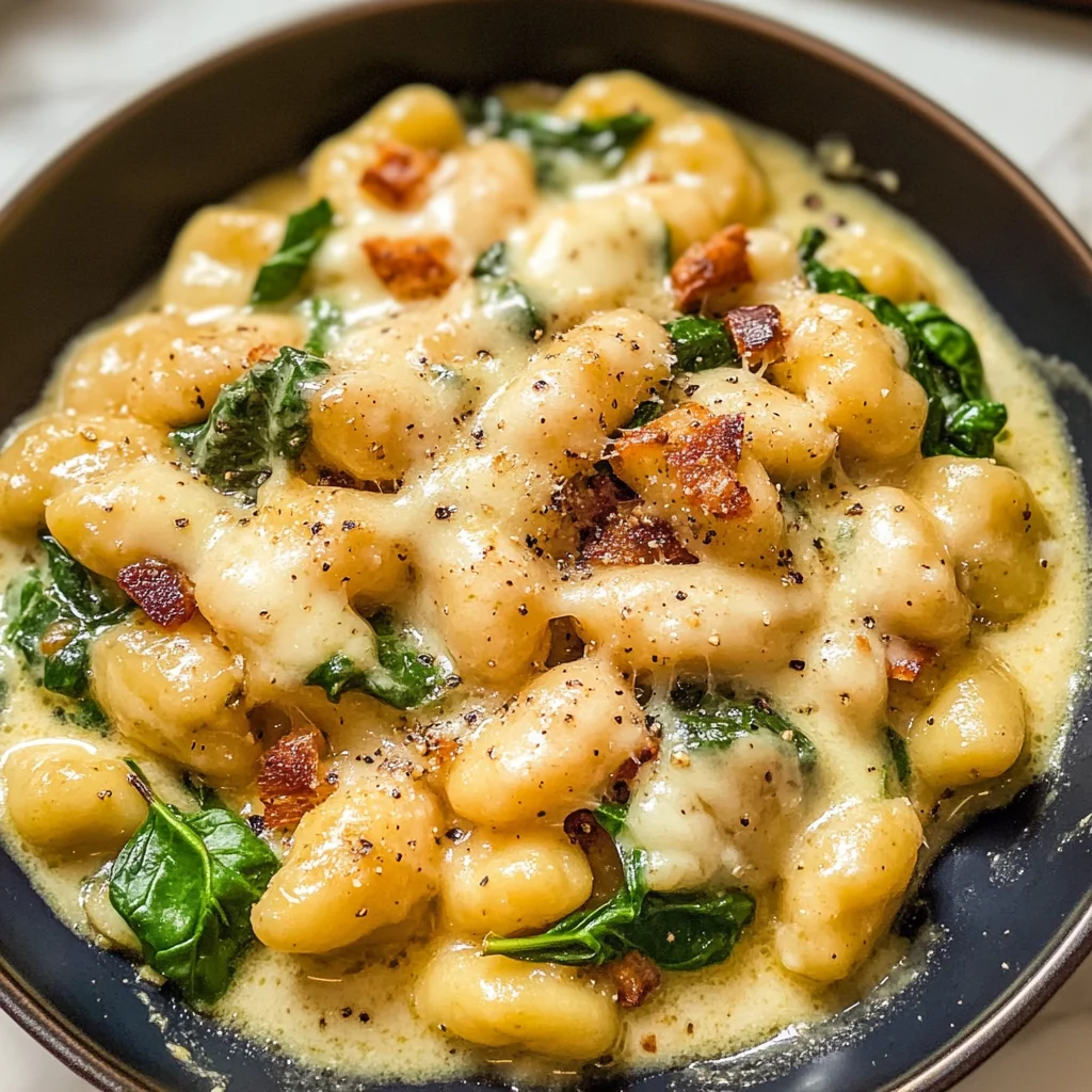 Creamy Pesto Gnocchi with Spinach and Artichokes