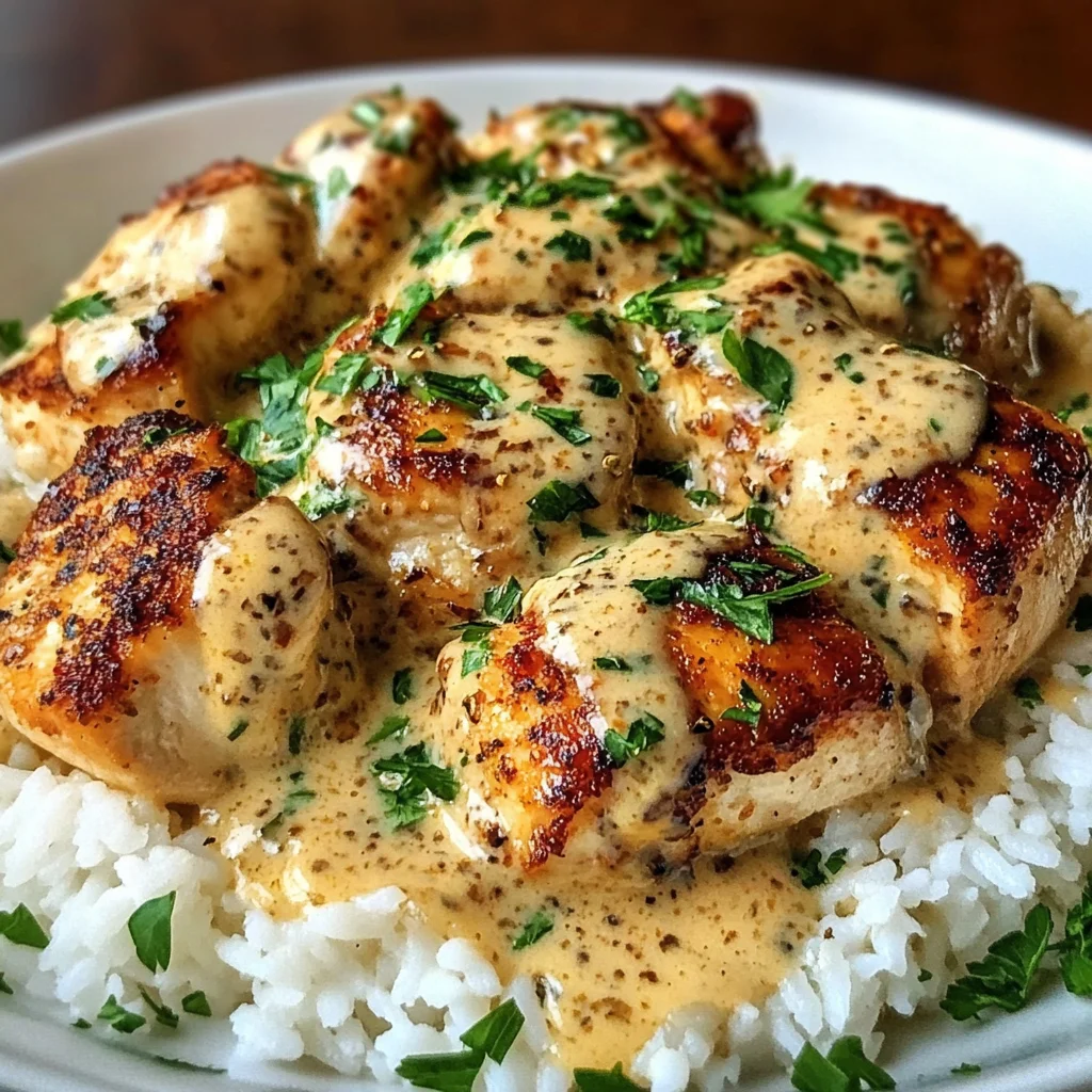 Creamy Smothered Chicken Rice