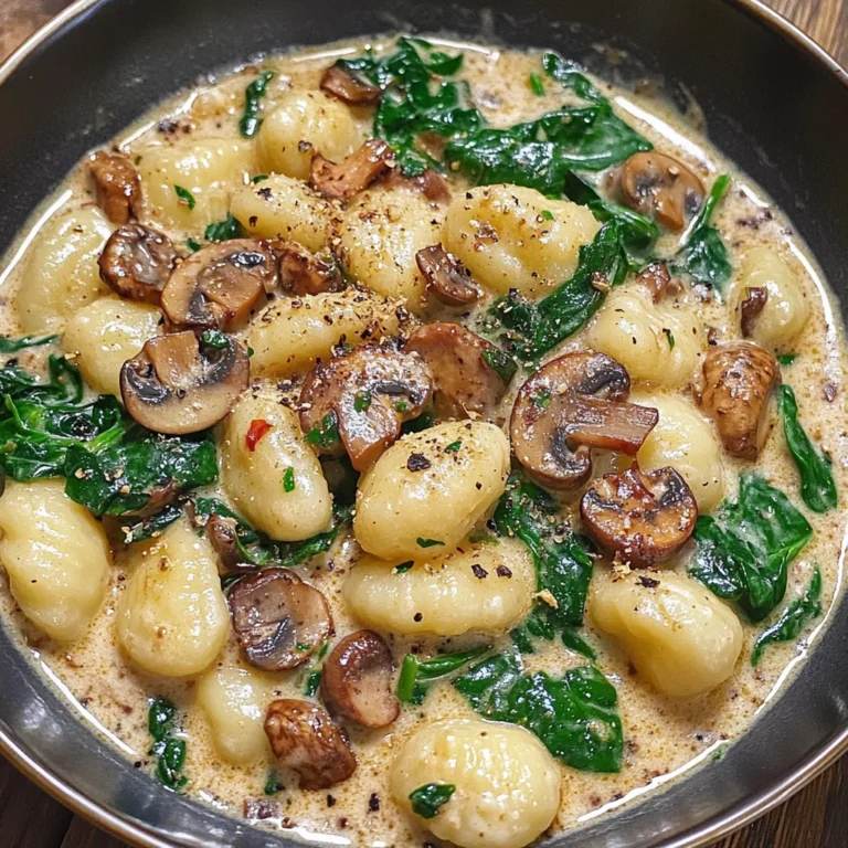 Creamy Spinach and Mushroom Gnocchi (One-Pan, 20 Minutes)