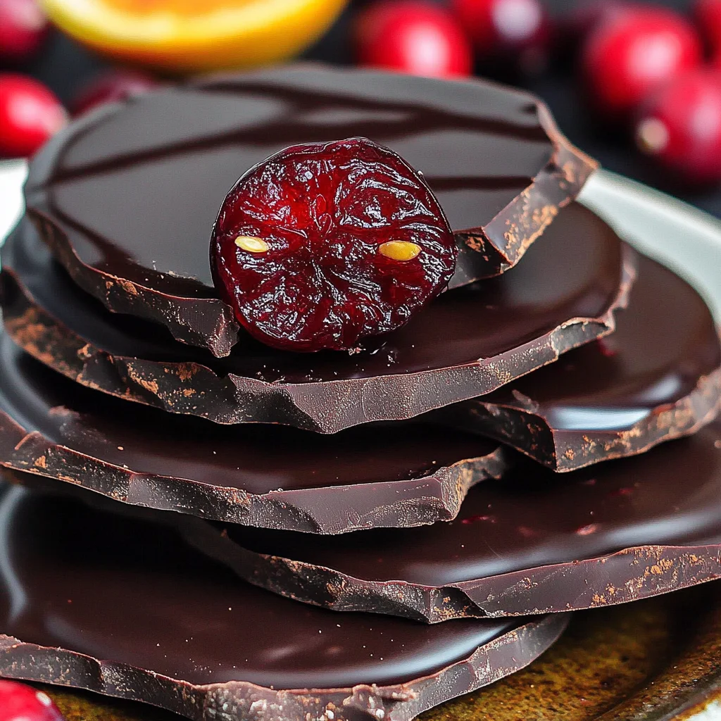 Dark Chocolate Covered Cranberry Sauce Bites