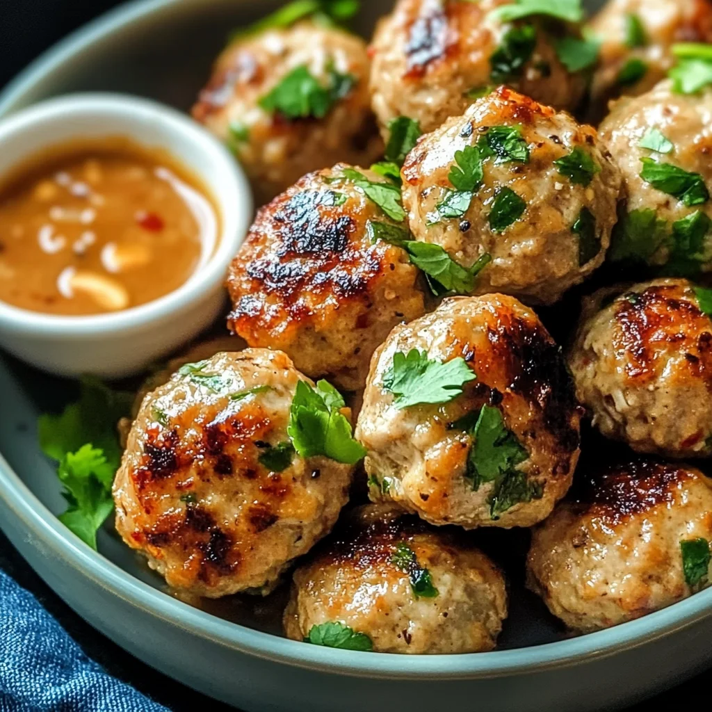 Easy Thai Baked Chicken Meatballs