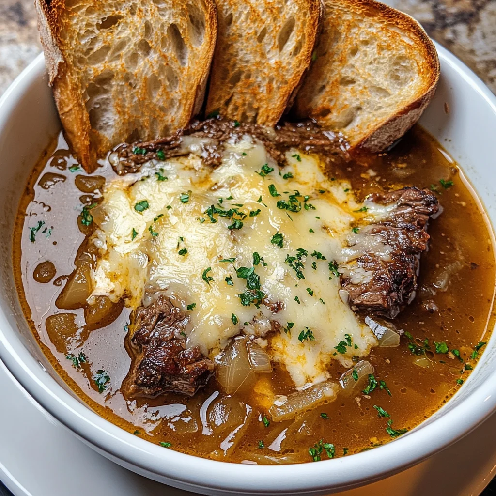 French Onion Beef Short Rib Soup