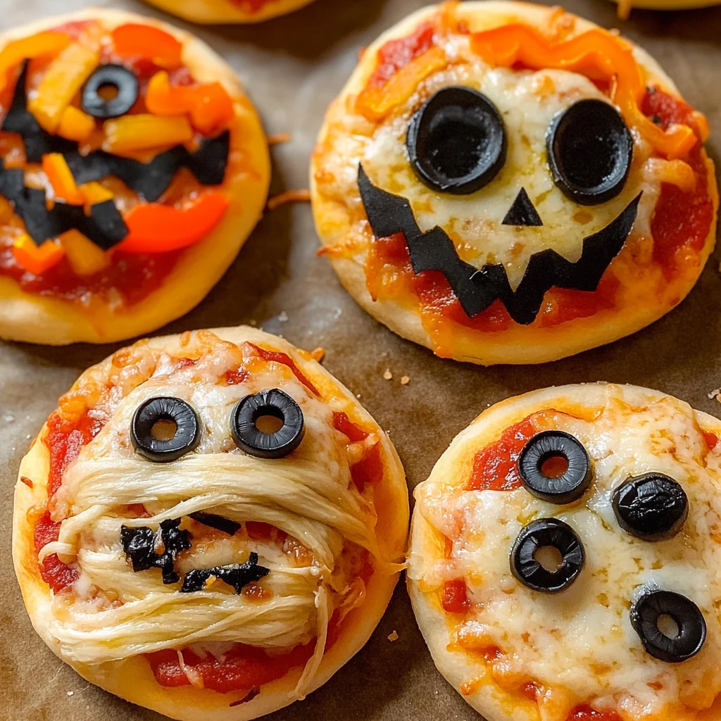 Halloween Mini Pizzas
