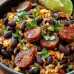 Hearty Black Beans and Rice with Sausage