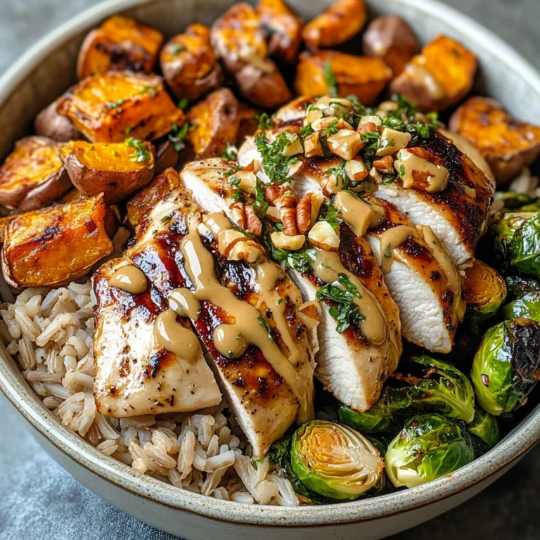Maple Dijon Chicken & Roasted Sweet Potato Bowls