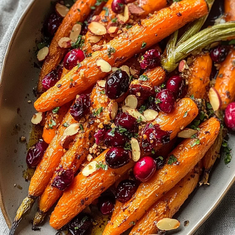 Maple roasted carrots with cranberries