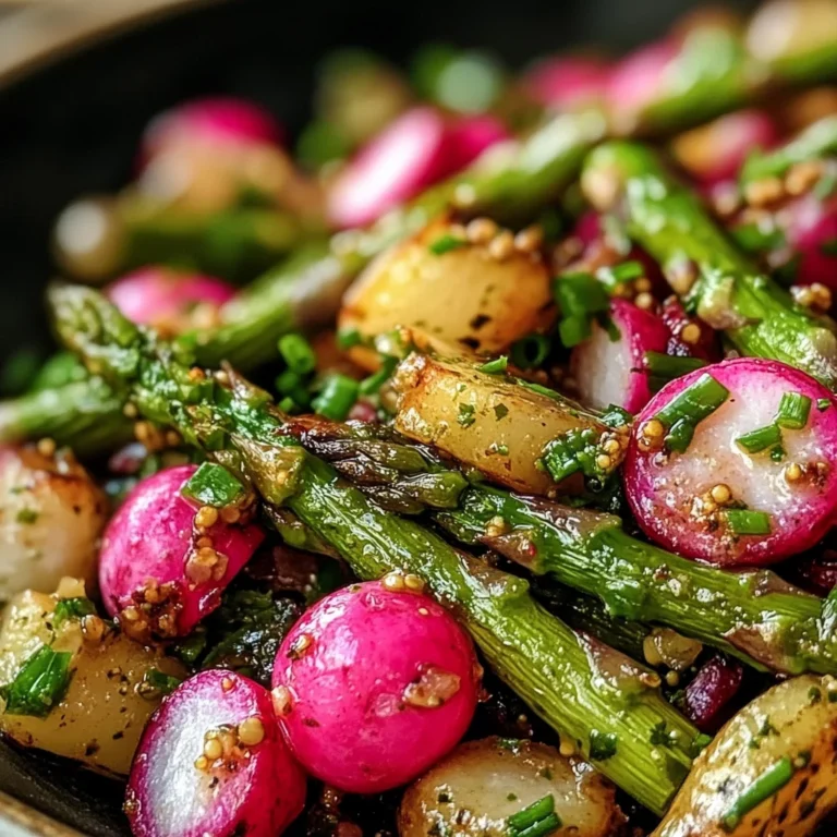 Roasted Asparagus and Radishes with Mustard Vinaigrette