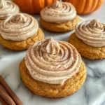 Soft Pumpkin Cookies with Cinnamon Frosting
