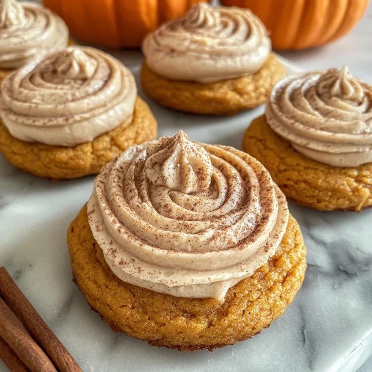 Soft Pumpkin Cookies with Cinnamon Frosting