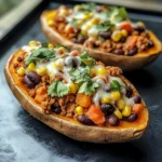 Stuffed Sweet Potatoes with Spiced Turkey and Black Beans