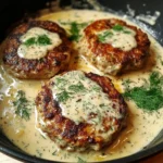 chicken hamburger Steaks in Creamy Dill Sauce