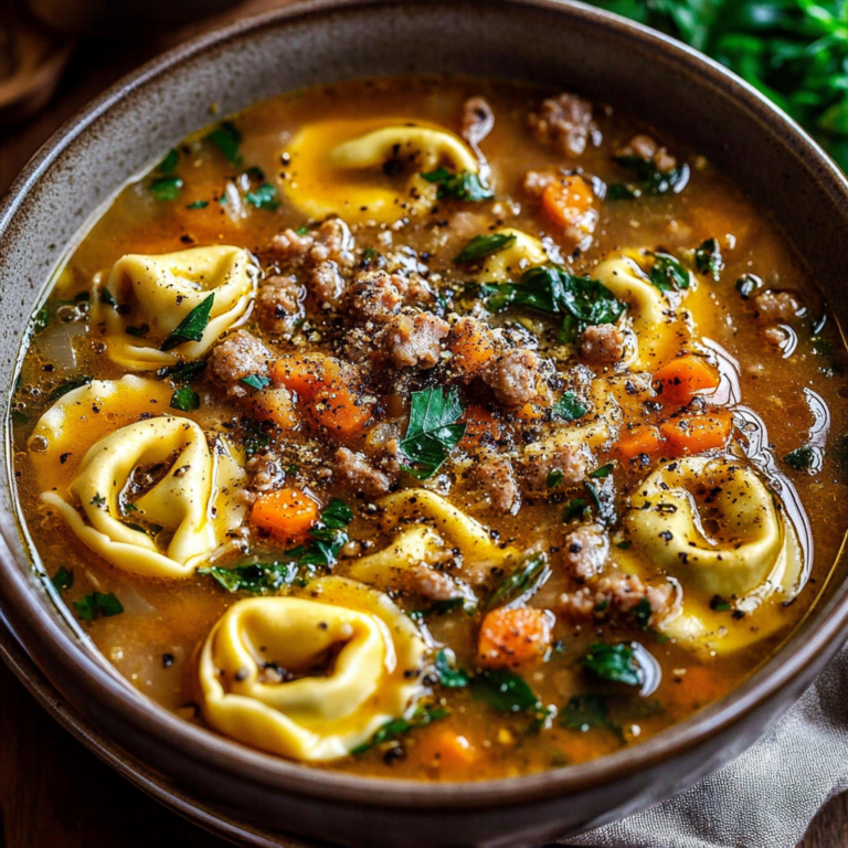 Cozy Autumn Tortellini Soup with Sausage Recipe Delight