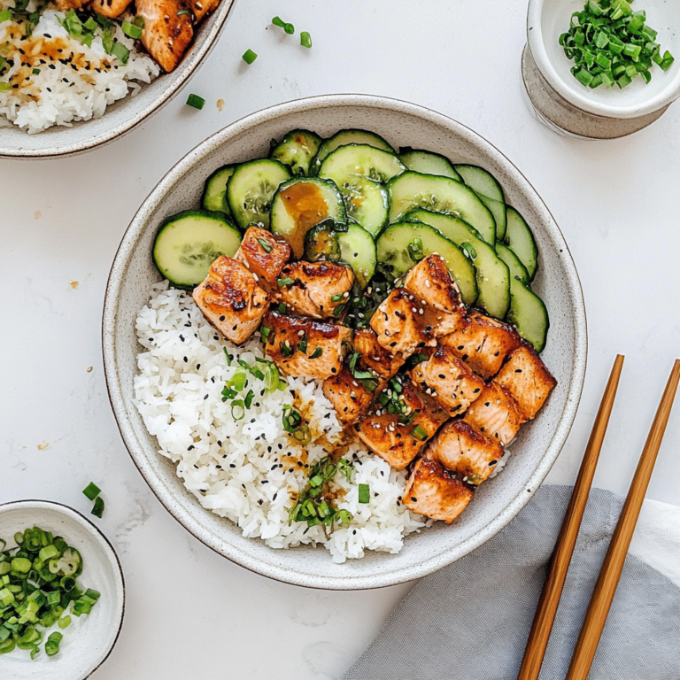 Irresistible Spicy Salmon Bowls with Coconut Rice Recipe