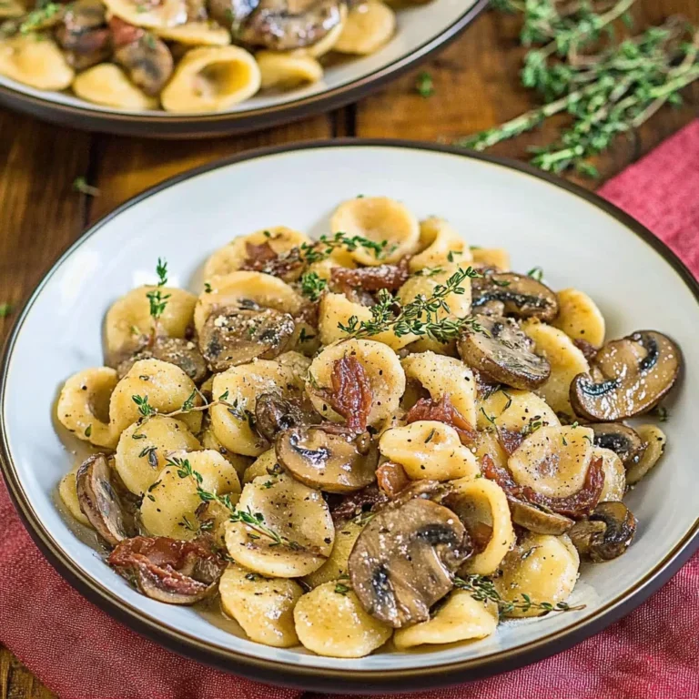 Irresistible Orecchiette with Mushroom Thyme Sauce Recipe